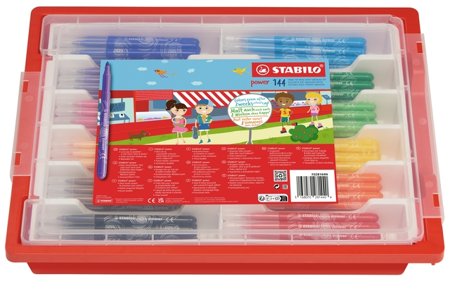 Viltstift STABILO power 280 XL assorti classpack à 144 stuks