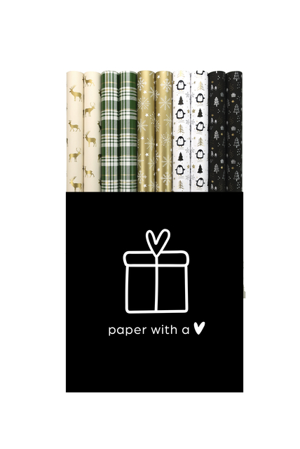 Inpakpapier Winter Glow 200x70cm assorti