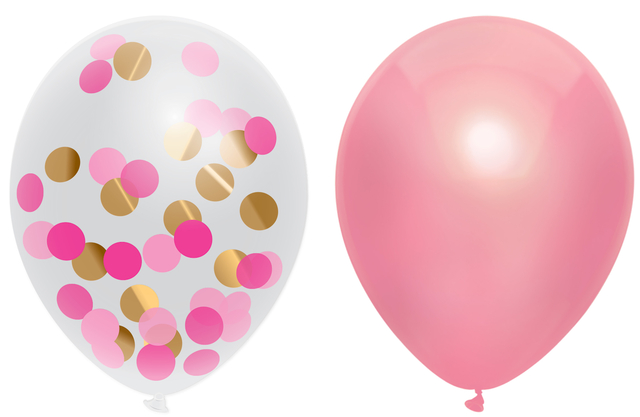 Ballon Haza prinses pink Ø30cm 6 stuks