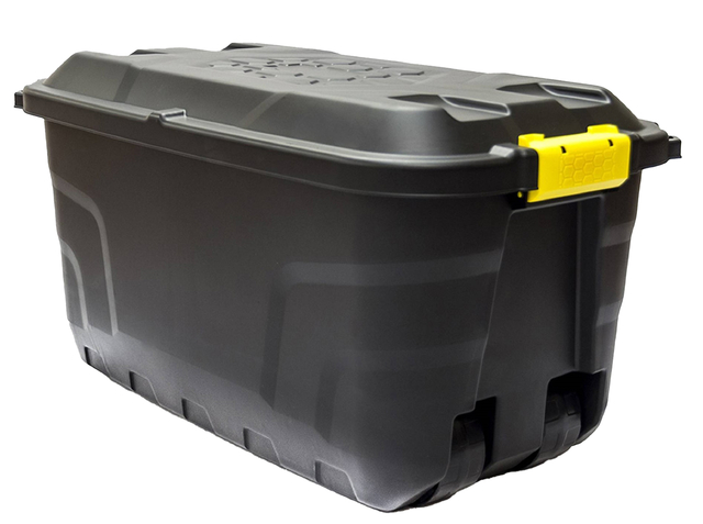Opbergbox Bankers Box 75L met wielen robuust zwart