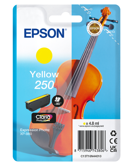 Inktcartridge Epson 250 T16N44 geel