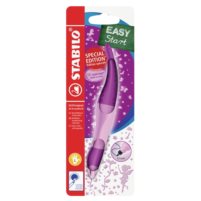 Rollerpen STABILO Easyoriginal linkshandig 3D DreamWorld medium roze