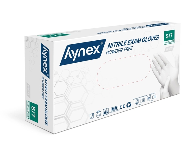 Handschoen Hynex nitril S wit 3.5gr 100 stuks