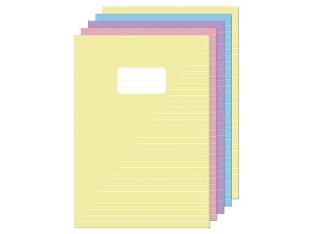 Schrift Kangaro A4 lijn 160 pagina’s 60gr pastel assorti pak à 5 stuks