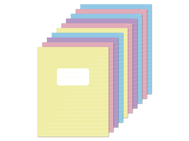 Schrift Kangaro A5 lijn 160 pagina’s 60gr pastel assorti 10 stuks