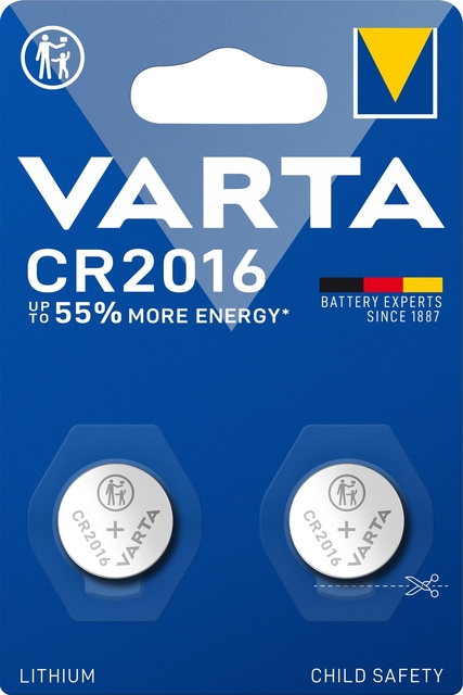 Batterij VARTA knoopcel 2x CR2016 lithium