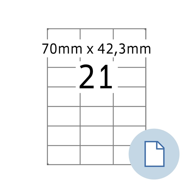 Etiket HERMA 8421 A4 EXPR 500 70×42.3mm wit 10500 stuks
