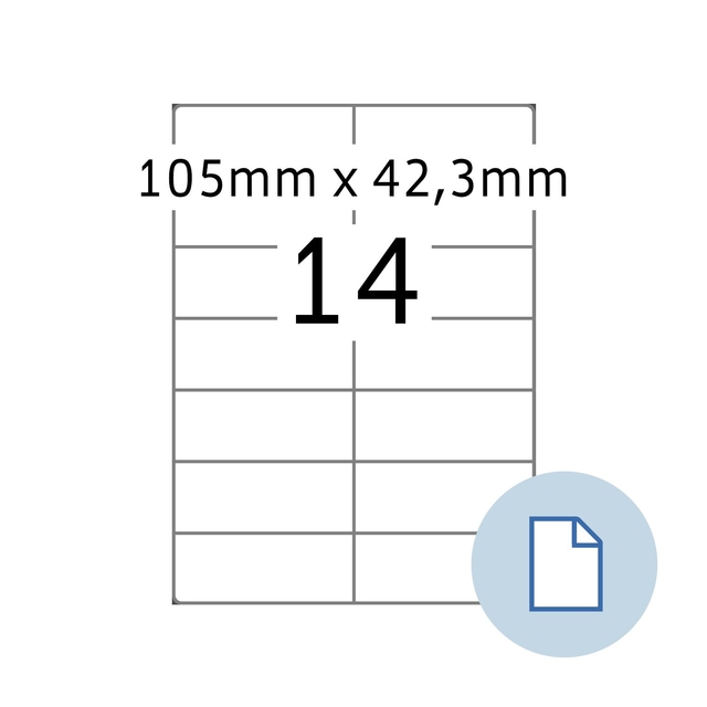 Etiket HERMA 8414 A4 EXPR 500 105×42.3mm wit 7000 stuks