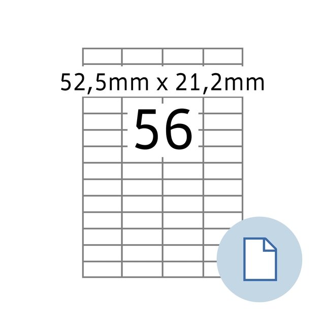 Etiket HERMA 8456 A4 EXPR 500 52.5×21.2mm wit 28000 stuks