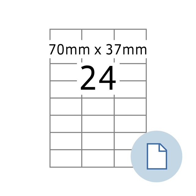 Etiket HERMA 8424 A4 EXPR 500 70x37mm wit 12000 stuks