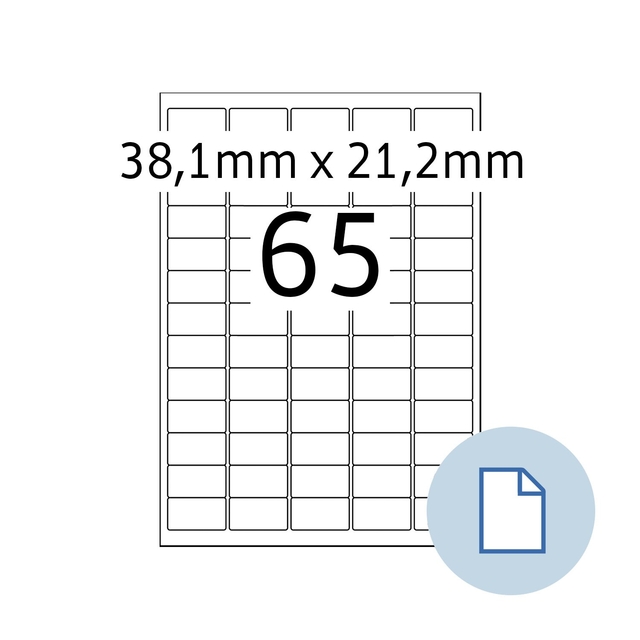Etiket HERMA 8465 A4 EXPR 500 38.1×21.2mm wit 32500 stuks