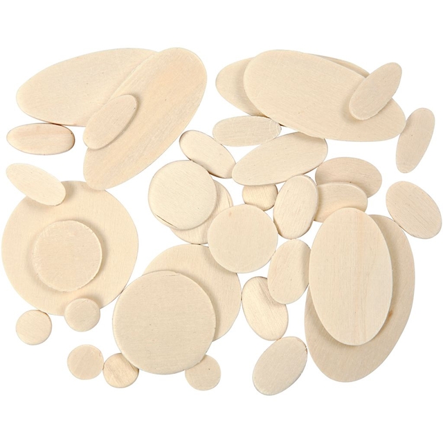 Mozaiekvormen Creativ Company rond en ovaal hout