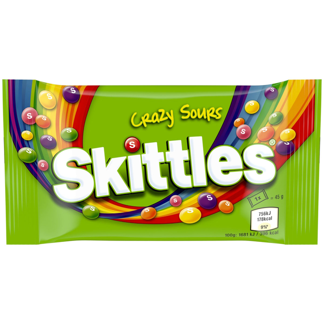 Snoep Skittles crazy sour zak 45gr