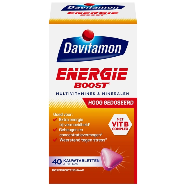 Multi-vitamine Davitamon Energie kauwtablet bosvruchten 40 stuks