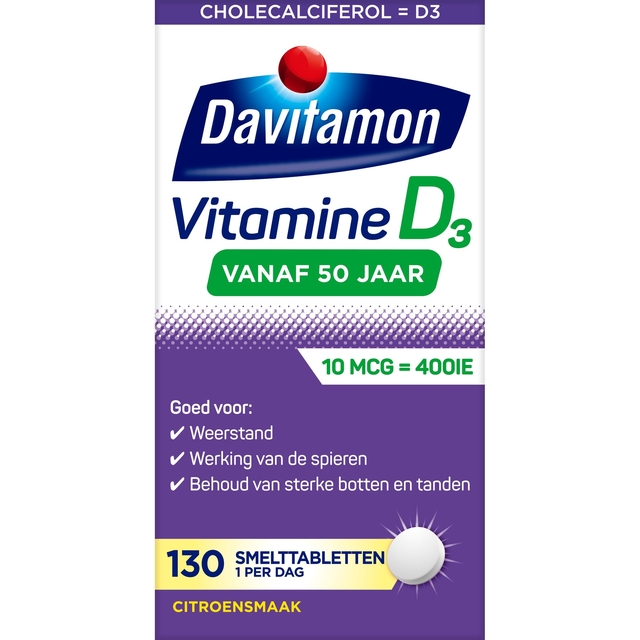 Vitamine D50+ Davitamon smelttablet 130 stuks