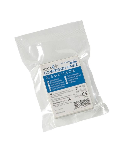 Geperst gaas Heka 3,75×11,4cm steriel