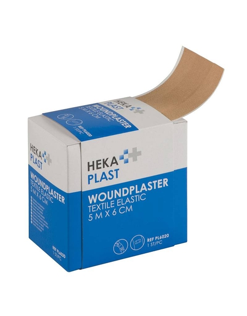 Pleister textiel elastic Hekaplast 5mx6cm