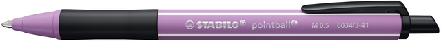 Balpen STABILO pointball Wildflower medium grijsviolet