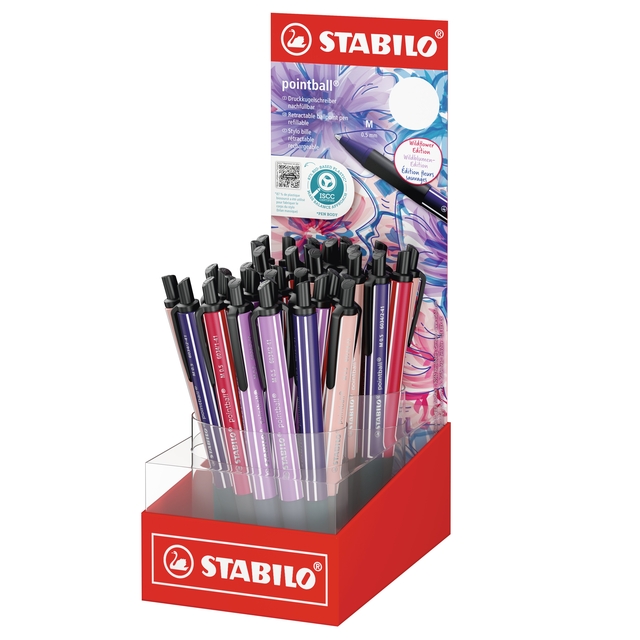 Balpen STABILO pointball Wildflower medium assorti