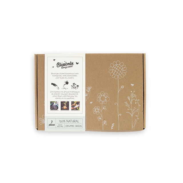 Giftbox Blossombs wilde bloemzaden box à 7 zaadbommetjes