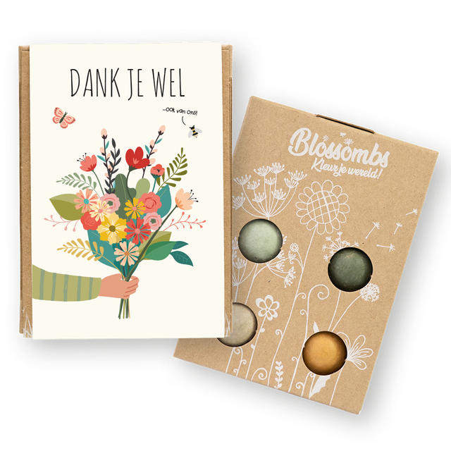 Giftbox Blossombs Dank je wel minibox à 4 zaadbommetjes