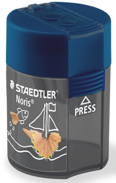Puntenslijper Staedtler Noris 512 dubbel met opvangbak blauw