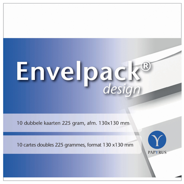 Dubbele kaart Papyrus Envelpack Design vierkant 130x130mm wit 894466