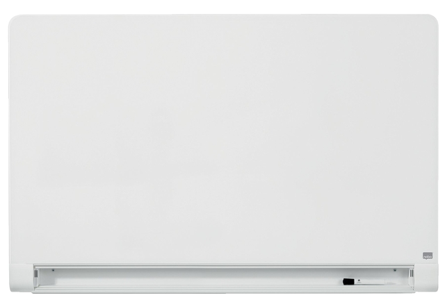 Glasbord Nobo Impression Pro afgeronde hoeken 71x126cm briljant wit