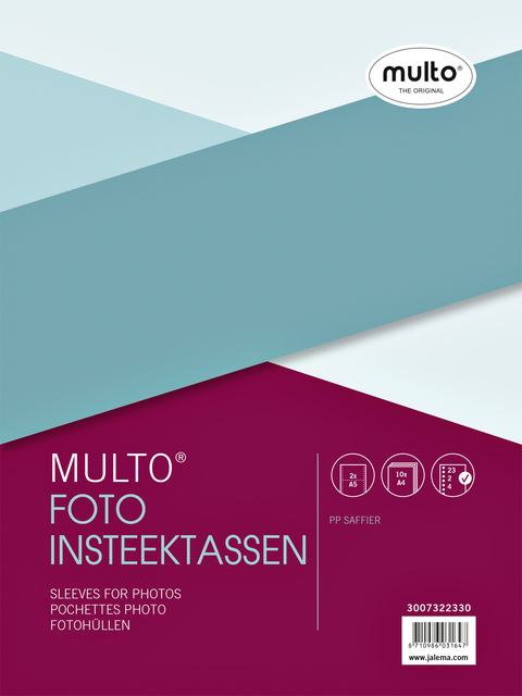 Fototas Multo A4 23-gaats 2-vaks 148x210mm PP mat 10 stuks