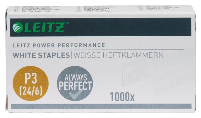 Nieten Leitz P3 24/6 wit 1000 stuks