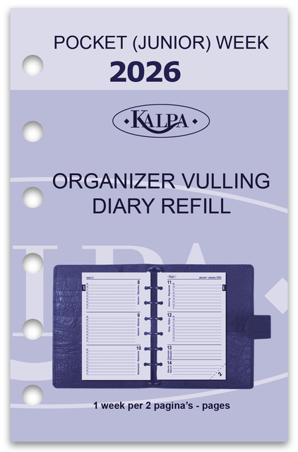 Agendavulling 2026 Kalpa Pocket 7dagen/2pagina’s
