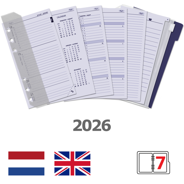 Agendavulling 2026 Kalpa Personal jaardoos 7dagen/2pagina’s