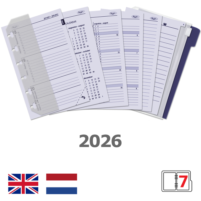 Agendavulling 2026 Kalpa Pocket jaardoos 7dagen/2pagina’