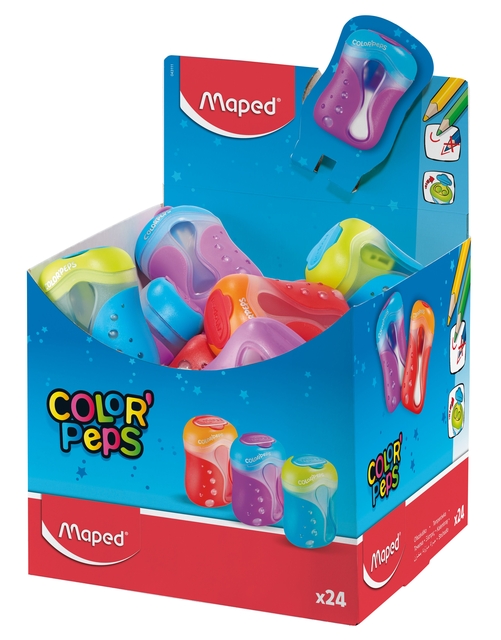 Puntenslijper Maped Color’Peps 2gaats display á 24 stuks assorti