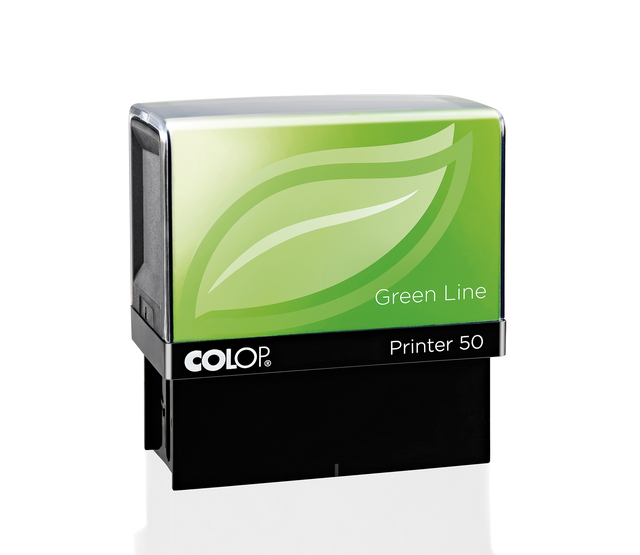 Tekststempel Colop 50 green line personaliseerbaar 7regels 69x30mm