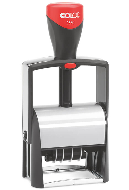 Woord-datumstempel Colop 2660 personaliseerbaar 37×58
