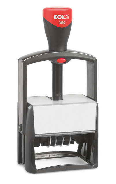 Woord-datumstempel Colop 2860 personaliseerbaar 49×68