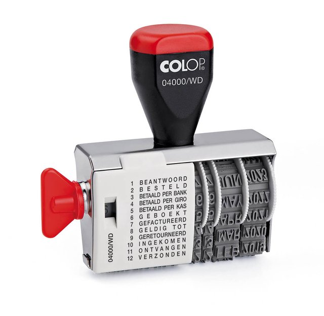 Woord-datumstempel Colop 04000 met 12 teksten