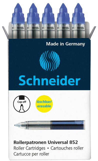 Rollerpenvulling Schneider 852 medium blauw 5 stuks