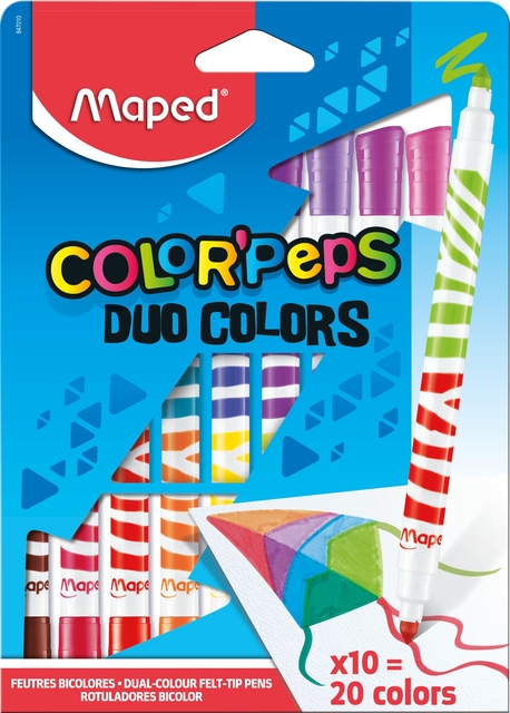 Viltstift Maped Color’Peps Duo Colors set á 10 stuks assorti