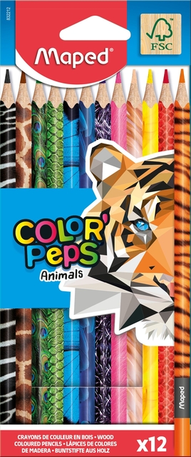 Kleurpotlood Maped Color’Peps Animals set à 12 kleuren