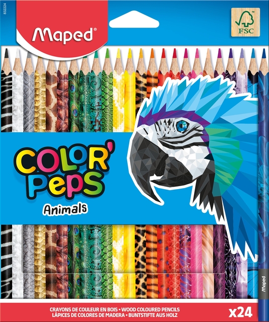 Kleurpotlood Maped Color’Peps Animals set à 24 kleuren