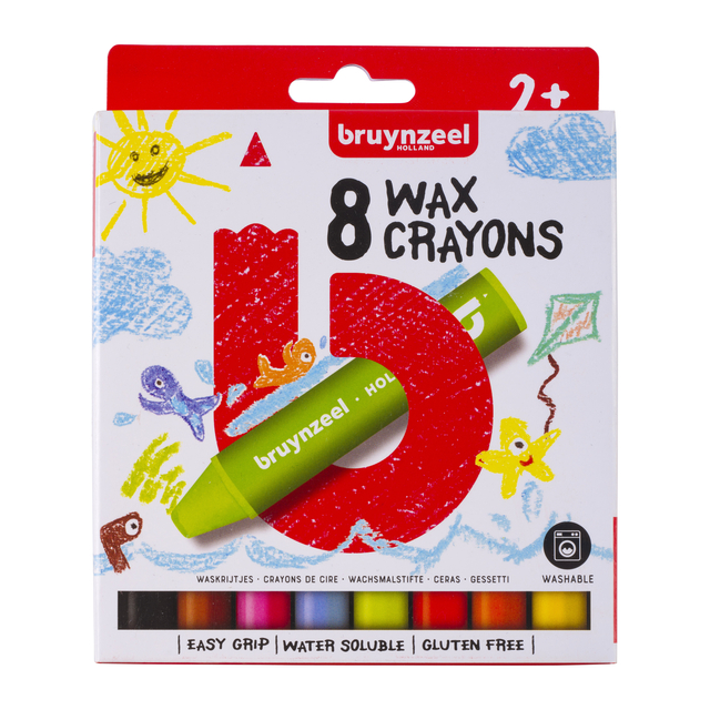 Waskrijt Bruynzeel Kids set à 8 stuks assorti