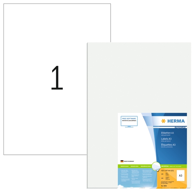 Etiket HERMA 8692 A3 420X297mm 100 etiketten