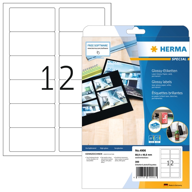 Etiket HERMA 4609 52.5×21.2mm premium wit 11200 etiketten