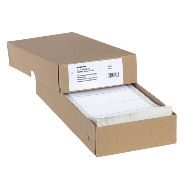 Etiket HERMA 8166 111.7×48.4mm 1-baans wit 2000stuks