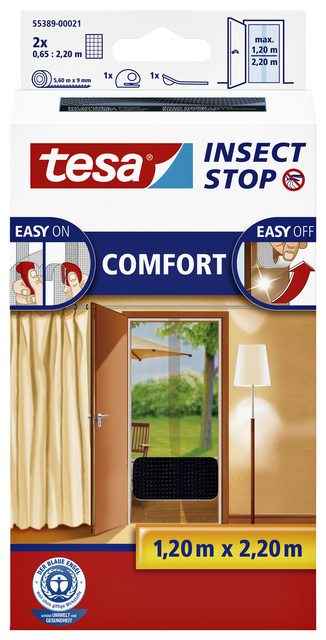Insectenhor tesa® Insect Stop COMFORT deur 2x 0,65×2,20m zwart