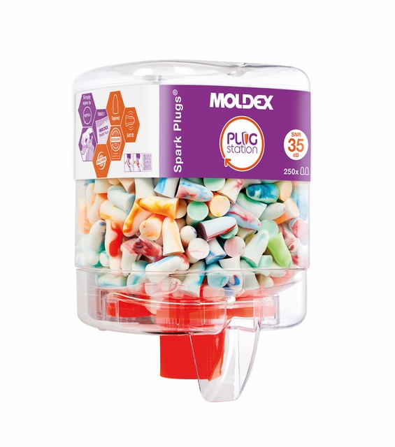 Oordoppen Moldex Spark Plugs soft 6-13mm dispenservulling à 250 paar assorti