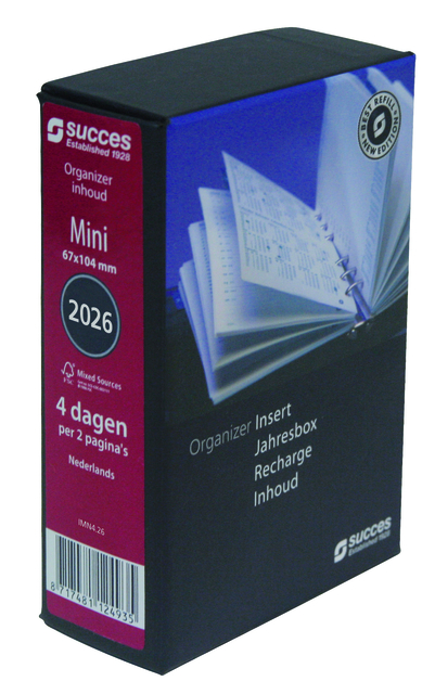 Agendavulling 2026 Succes Mini 4dagen/2pagina’s