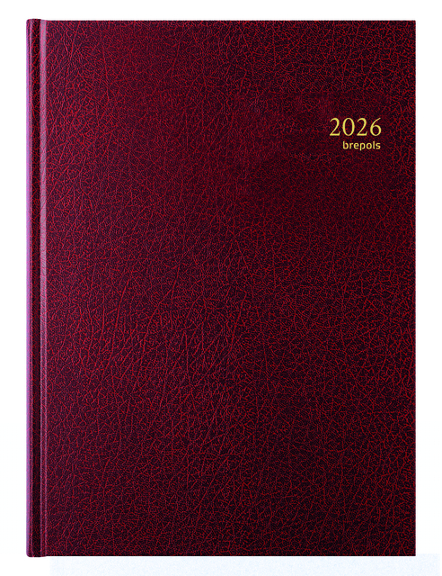 Agenda 2026 Brepols Bremax Santex A4 1dag/2pagina’s 8 kolommen bordeaux